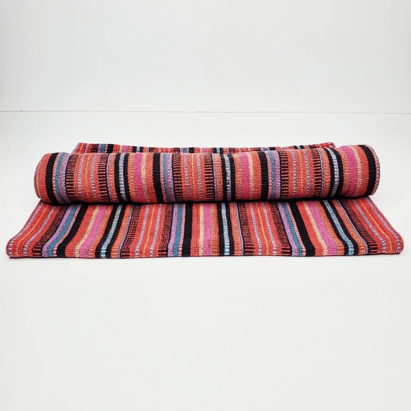 Anthropologie Home Boho Aztec Colorful Textured Stripe Table Linen Placemat Set - Picture 4 of 14